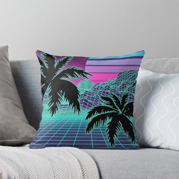 Item preview, Retro 80s Vaporwave Sunset Sunrise With Outrun style grid print designed and sold by D-C-Designs.