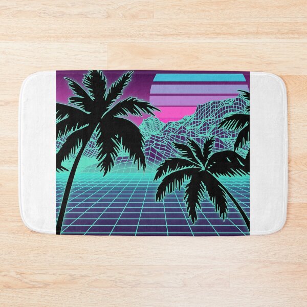 Item preview, Retro 80s Vaporwave Sunset Sunrise With Outrun style grid print designed and sold by D-C-Designs.