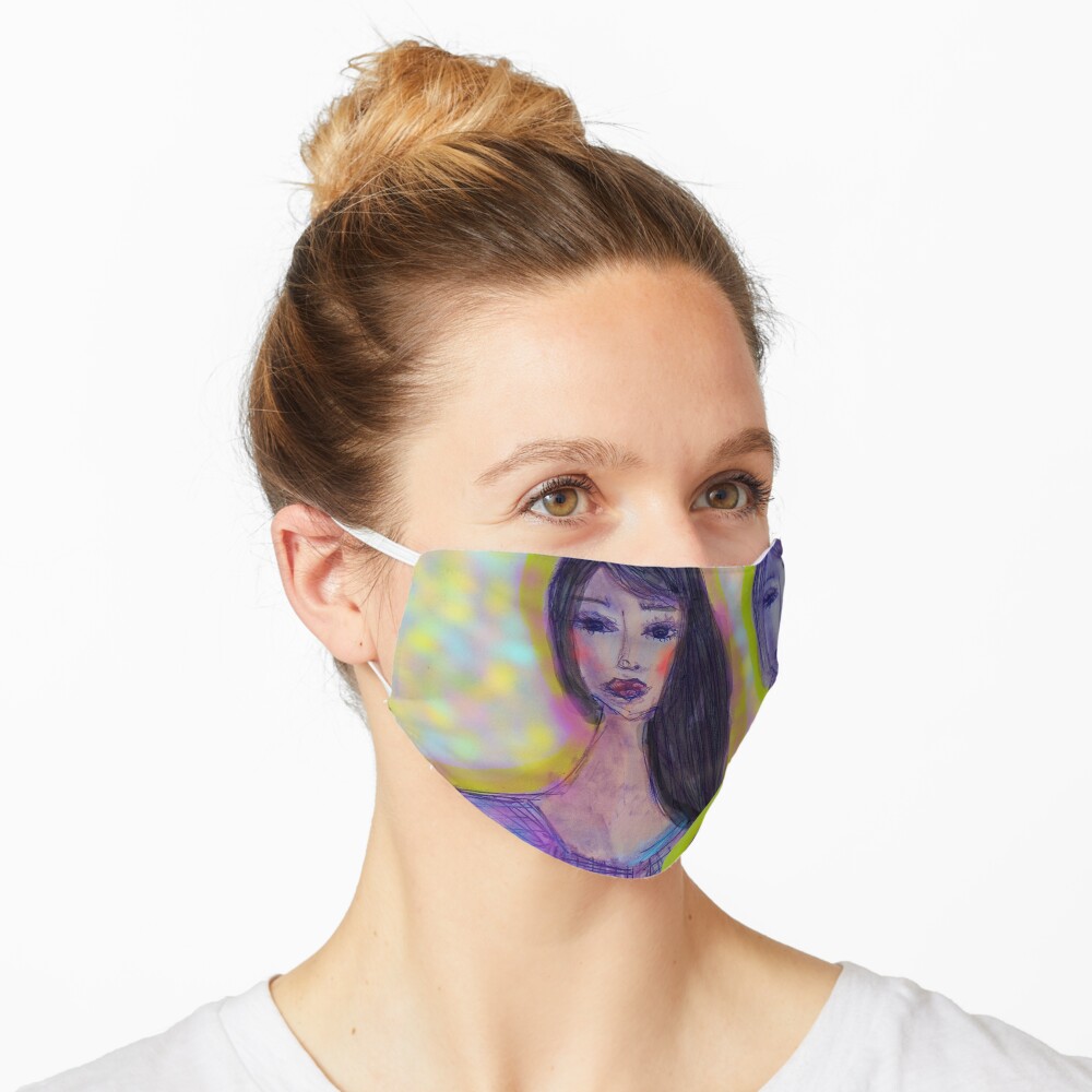 PURPLE LADY ILLUSTRATION Mask