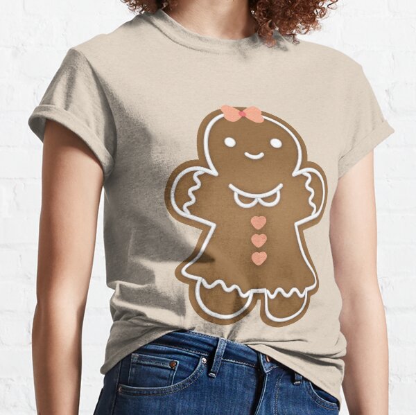 Gingerbread Girl Pattern - Brown Classic T-Shirt