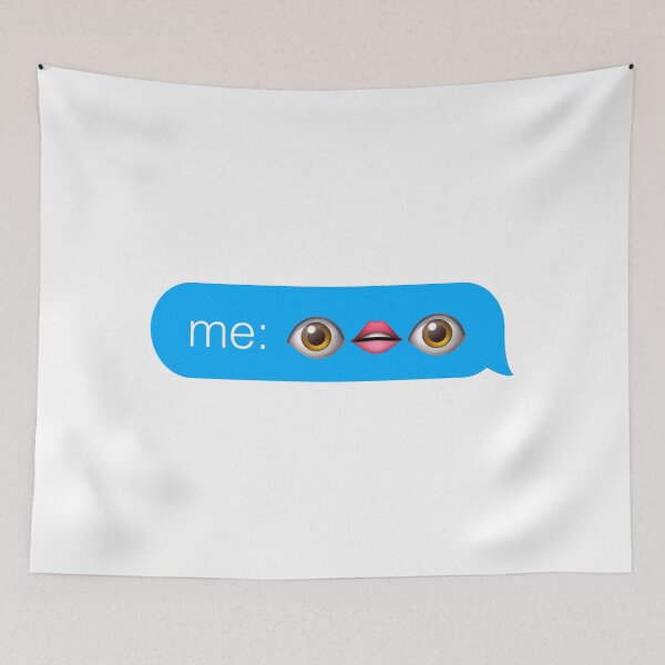 Item preview, eye and mouth emoji text designed and sold by hannahdroke.