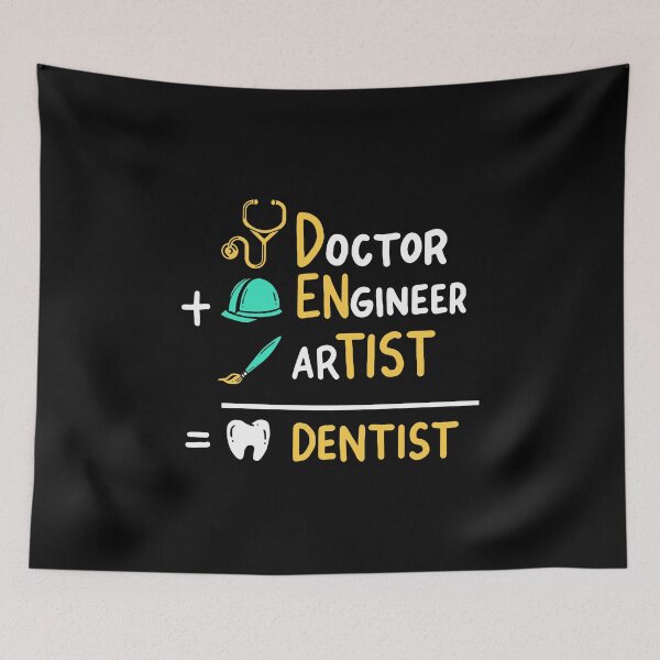 Aperçu de l'œuvre Médecin + ingénieur + artiste = dentiste pour les étudiants dentaires imprimer créée et vendue par AYDreamers.