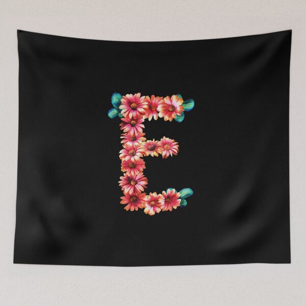 Item preview, LETTER E WITH FLOWERS designed and sold by Begoll Art.