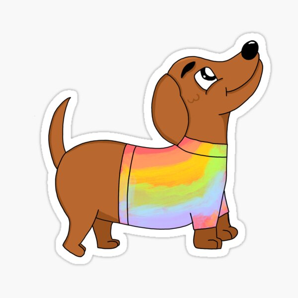Rainbow Dachshund Sticker