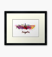 Bogota skyline in watercolor Framed Print