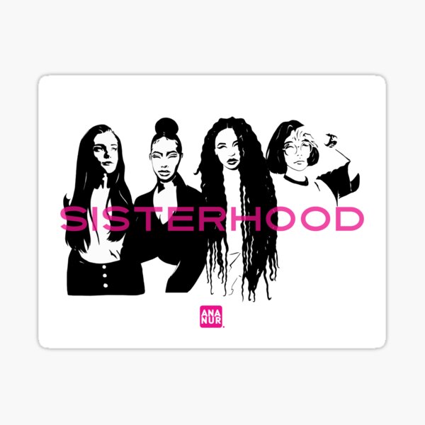 Sisterhood noir et rose Sticker