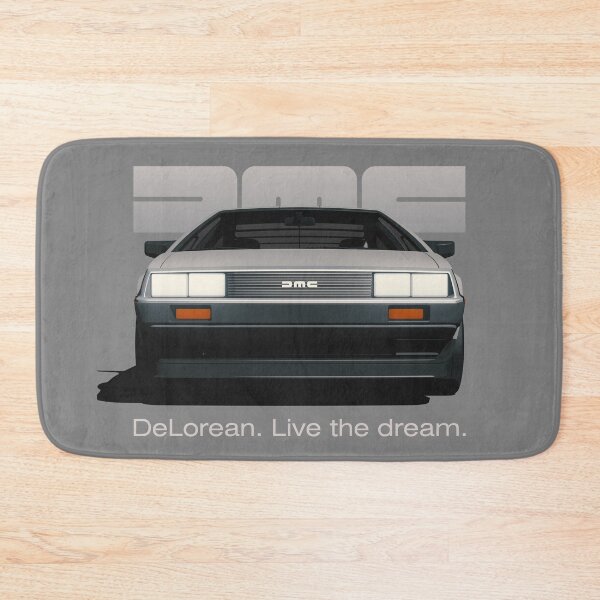Item preview, DeLorean DMC-12 cartoon retro style car front view with slogan designed and sold by BadPixel.