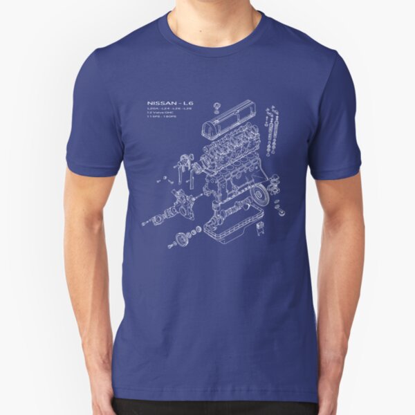 Nissan L6 White Print Slim Fit T-Shirt