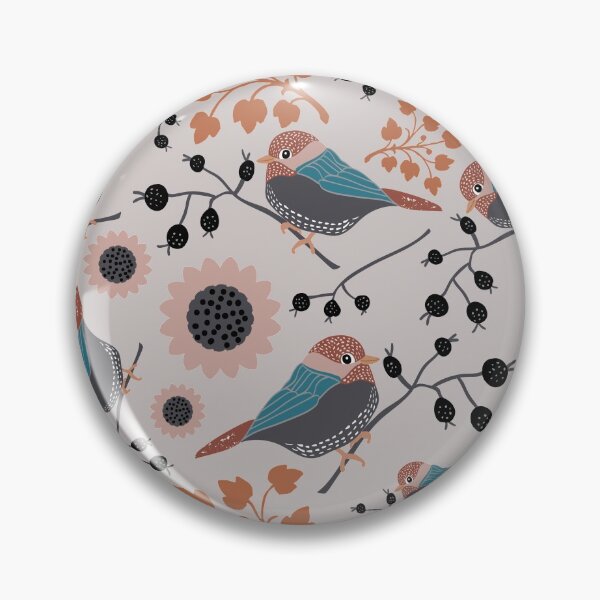 Item preview, Pink & Rust Chickadee Berry Floral  designed and sold by StudioPosies.