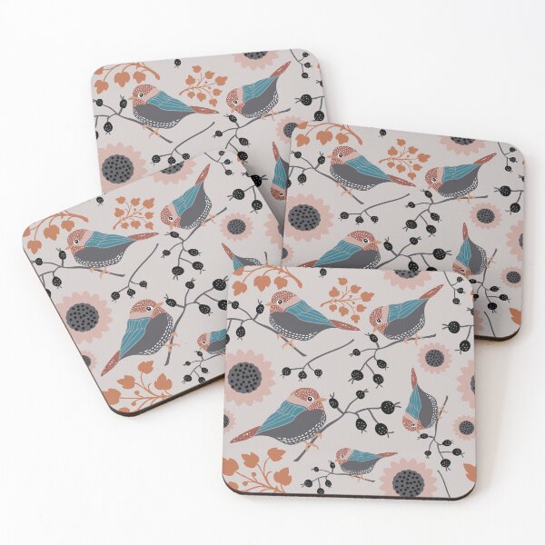 Item preview, Pink & Rust Chickadee Berry Floral  designed and sold by StudioPosies.