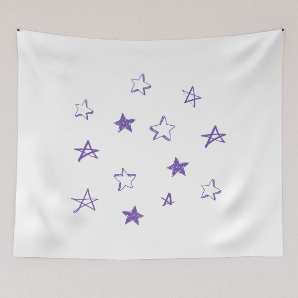 Item preview, Small purple star doodle pattern designed and sold by AdelDa19.