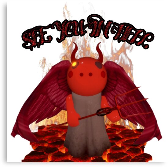 Devil Piggy Roblox Canvas Print By Dawnhudson1983 Redbubble - angel costume roblox