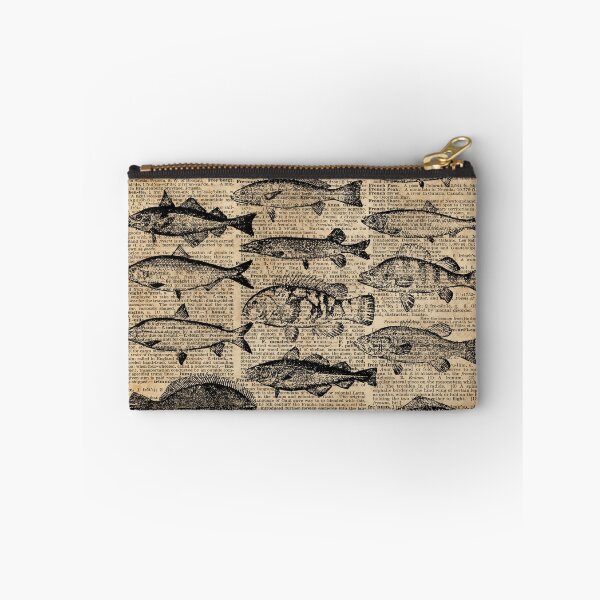 Item preview, Vintage Illustration of Fishes Over Old Book Page Dictionary Art Collage designed and sold by DictionaryArt.