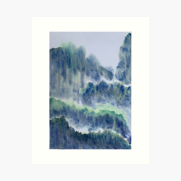 Vista previa del artículo con la obra «Montañas Nubladas», diseñado y vendido por LorettaLok.