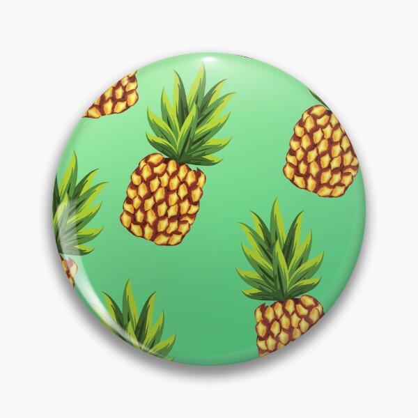 Item preview, Pineapple and leaves on green backround designed and sold by Delicarte.