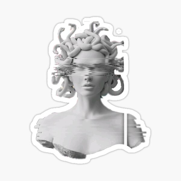  Abstract Greek Statue Bust Sticker - Cool Abstract Greek  Mythology Sticker - Premium Quality Vinyl Bumper Stickers 2-Pack, 5-Inch  on Widest Side