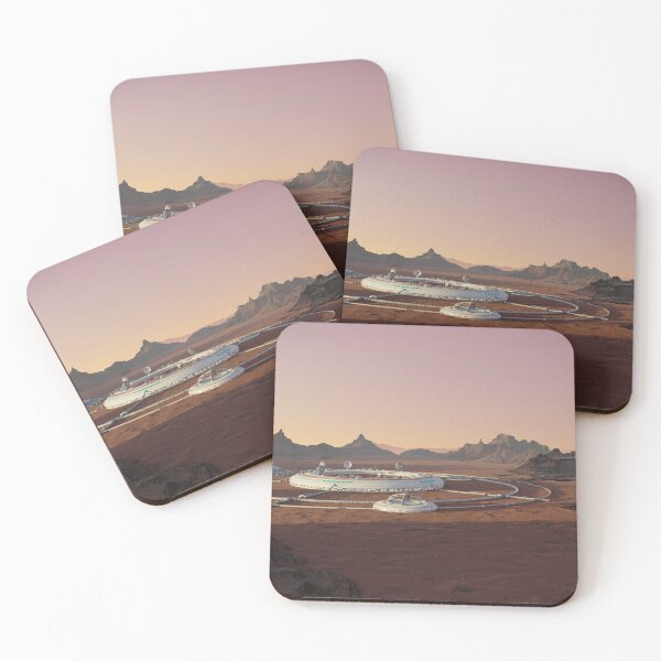 Item preview, station on Mars surface,  colony in desert landscape on the red planet designed and sold by DottedYeti.