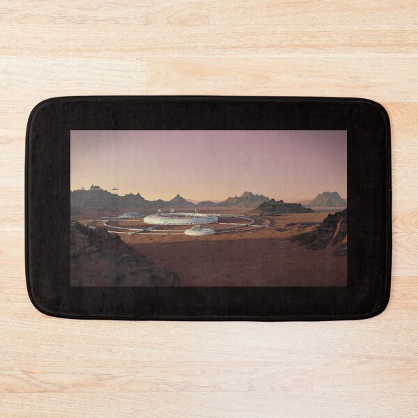 Item preview, station on Mars surface,  colony in desert landscape on the red planet designed and sold by DottedYeti.