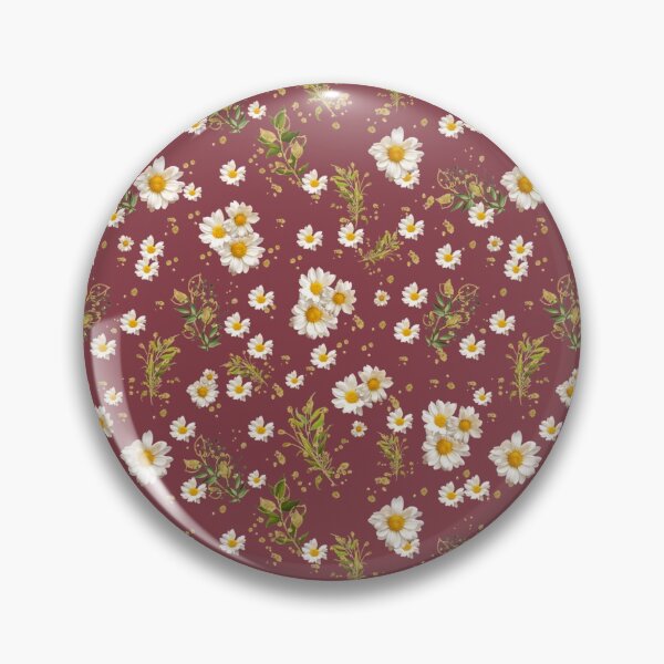 Item preview, White Daisies Field Garnet Pattern Flowers designed and sold by dmr studio.