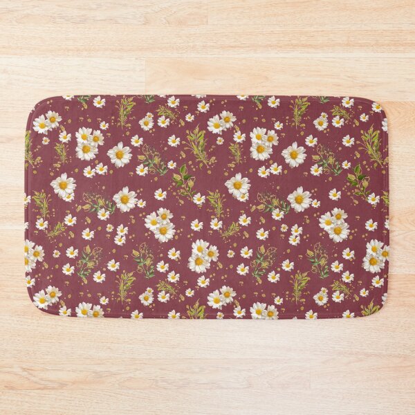 Item preview, White Daisies Field Garnet Pattern Flowers designed and sold by dmr studio.