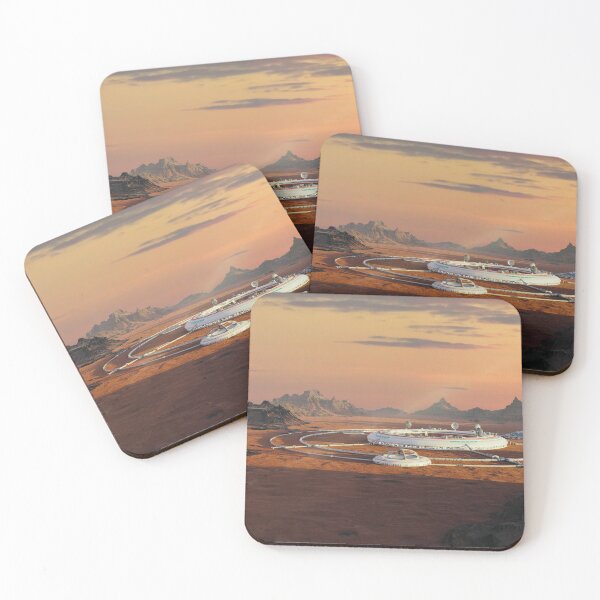 Item preview, colony on Mars, first martian city in desert landscape on the red planet designed and sold by DottedYeti.