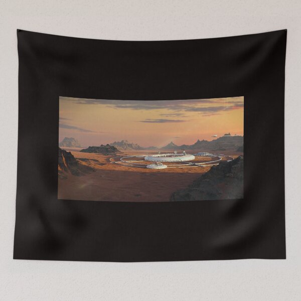 Item preview, colony on Mars, first martian city in desert landscape on the red planet designed and sold by DottedYeti.