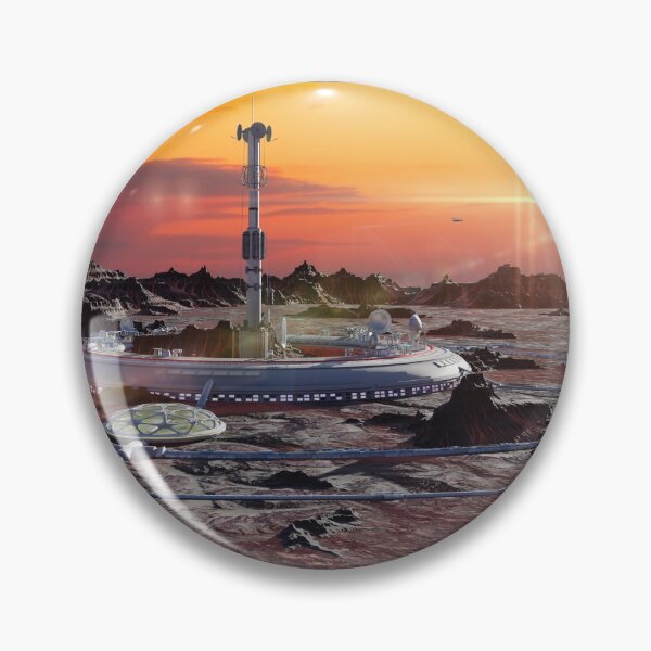Item preview, station on Mars surface, first martian colony in desert landscape on the red planet  designed and sold by DottedYeti.