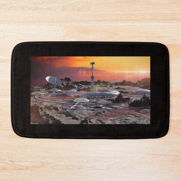 Item preview, station on Mars surface, first martian colony in desert landscape on the red planet  designed and sold by DottedYeti.