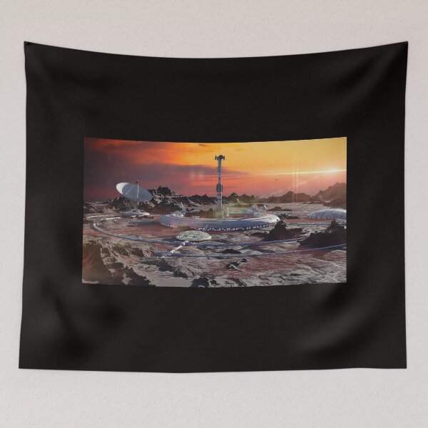 Item preview, station on Mars surface, first martian colony in desert landscape on the red planet  designed and sold by DottedYeti.