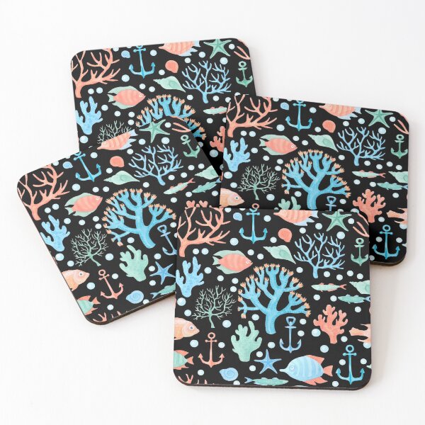 Artikelvorschau, Nautical Sea Pattern Gesichtsmaske Face Cover Virus Mask entworfen und verkauft von KelaEssentials.