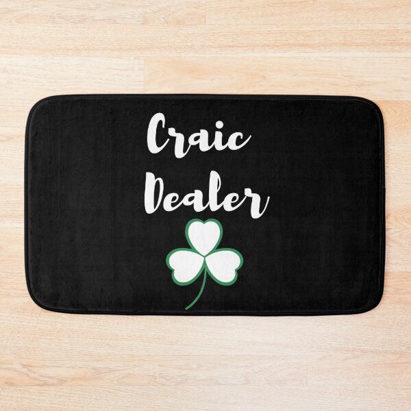 Item preview, Craic Dealer Fun Irish design white print on black mask pin sticker tshirt tee designed and sold by denisetees.