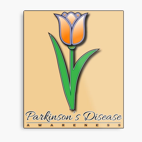 "Parkinson's Disease Awareness Mosaic Tulip" Metal Print by