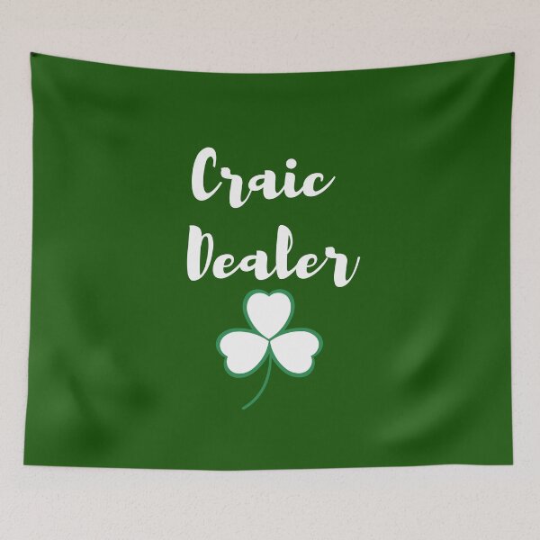 Item preview, Craic Dealer Fun Irish design white print on green mask pin sticker  tshirt  tee designed and sold by denisetees.