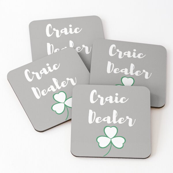 Item preview, Craic Dealer Fun Irish design white print on grey mask pin sticker tshirt tee designed and sold by denisetees.