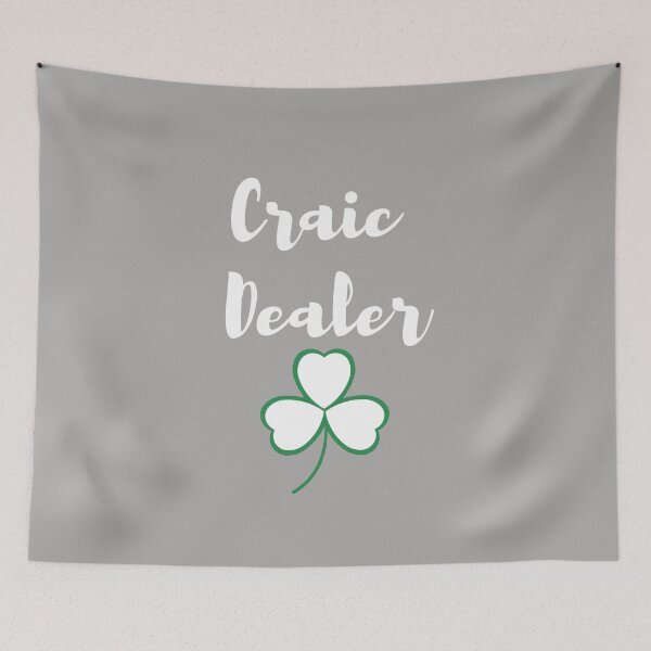 Item preview, Craic Dealer Fun Irish design white print on grey mask pin sticker tshirt tee designed and sold by denisetees.