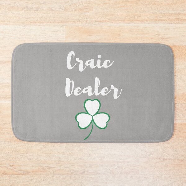 Item preview, Craic Dealer Fun Irish design white print on grey mask pin sticker tshirt tee designed and sold by denisetees.