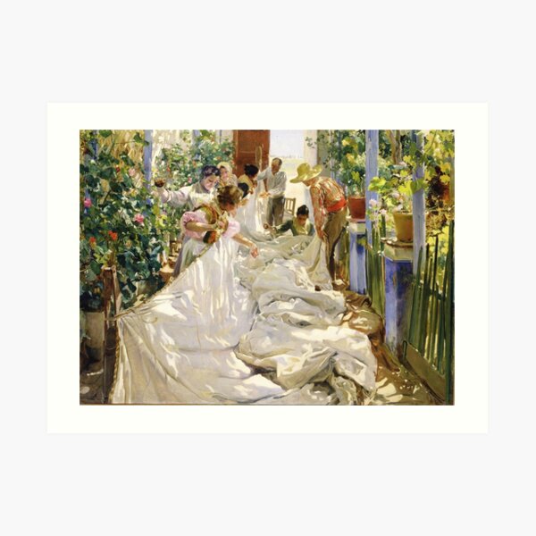 Joaquín Sorolla - Sewing the Sail Art Print