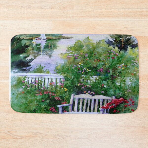 Item preview, THOUSAND ISLANDS : Vintage Bench, Islands and Sailboat Painting Print designed and sold by posterbobs.
