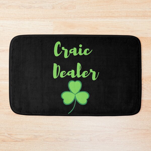 Item preview, Craic Dealer Fun Irish design green print on black mask pin tshirt tee sticker designed and sold by denisetees.