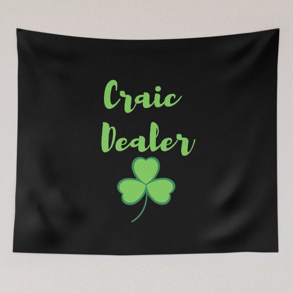 Item preview, Craic Dealer Fun Irish design green print on black mask pin tshirt tee sticker designed and sold by denisetees.