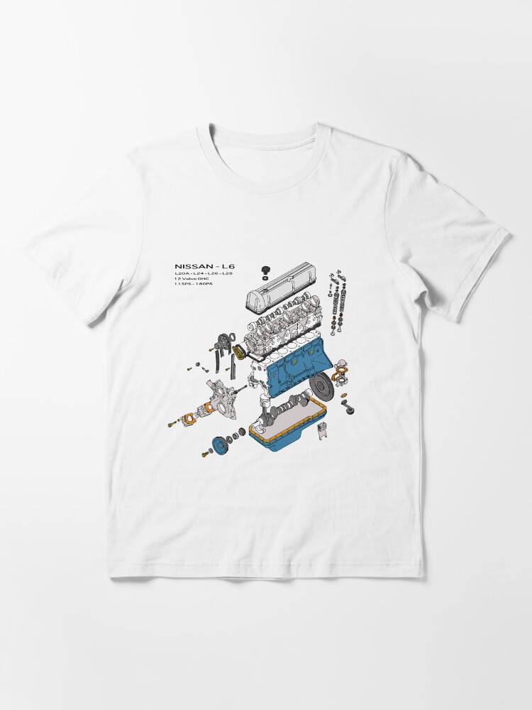 Alternate view of Nissan L6 Exploded View Essential T-Shirt