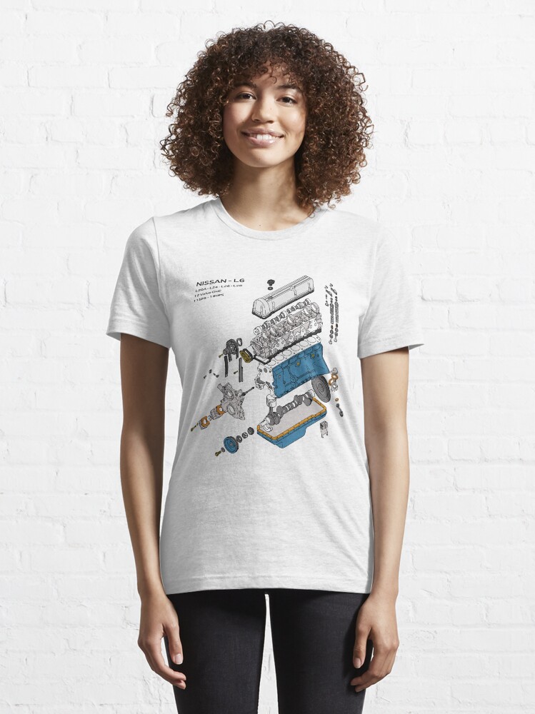 Alternate view of Nissan L6 Exploded View Essential T-Shirt