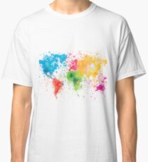 world map painting Classic T-Shirt
