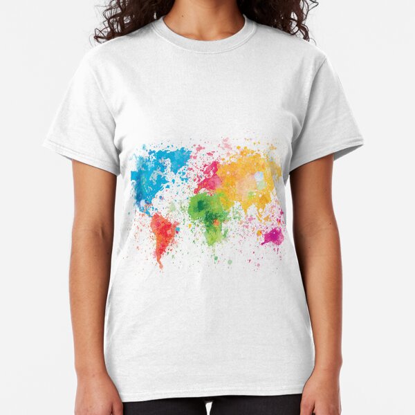world map painting Classic T-Shirt