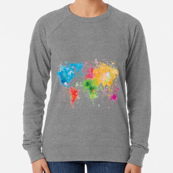 Weltkartenmalerei Leichter Pullover