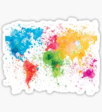 world map painting Sticker