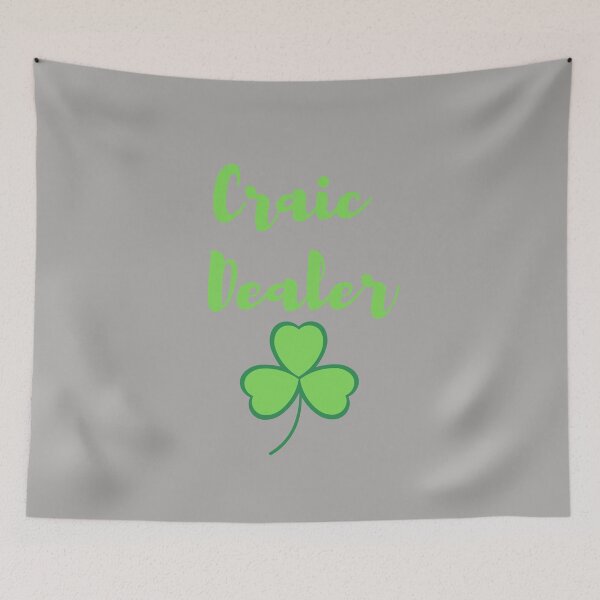 Item preview, Craic Dealer Fun Irish design green print on grey mask pin tshirt tee sticker designed and sold by denisetees.