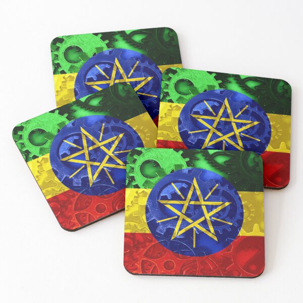 Item preview, Gear Flag of Ethiopia Industrial Mechanic Engineer Flags designed and sold by Dr-Pen.
