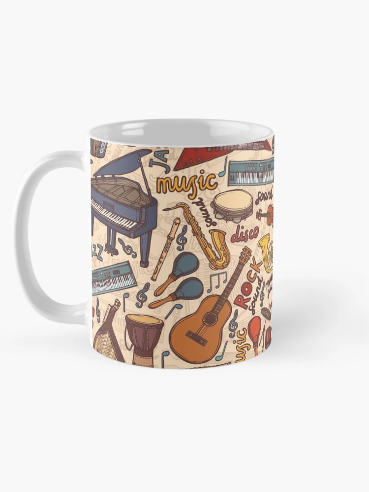 Thumbnail 5 of 6, Coffee Mug, Band Instruments Seamless Music Pattern designed and sold by edwardecho.