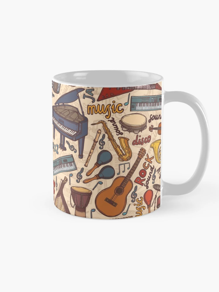 Thumbnail 3 of 6, Coffee Mug, Band Instruments Seamless Music Pattern designed and sold by edwardecho.